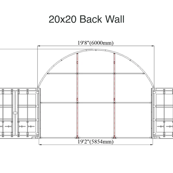 20x20 Back Wall Container Tent