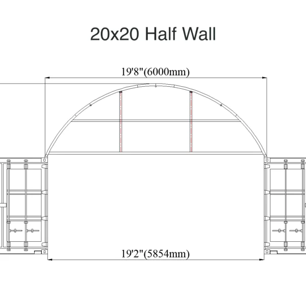 20x20 Half Wall Container Tent