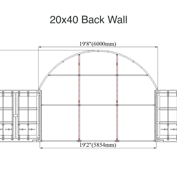 20x40 Back Wall Container Tent