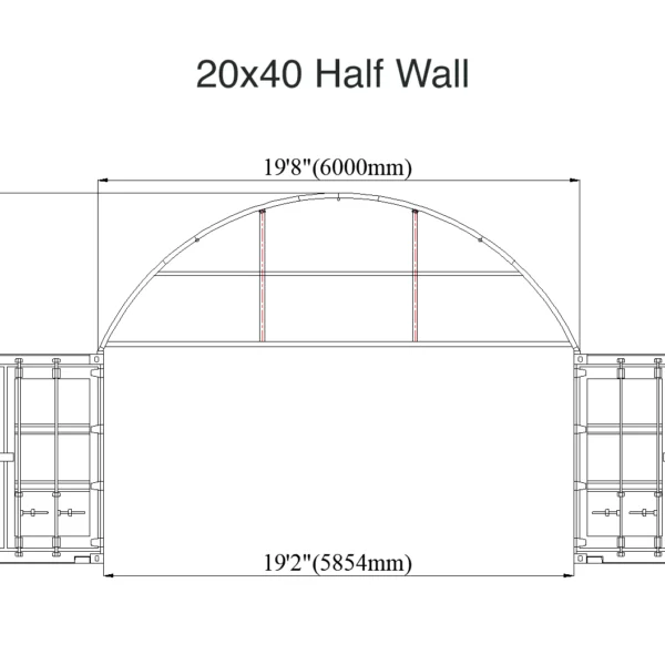20x40 Half Wall Container Tent