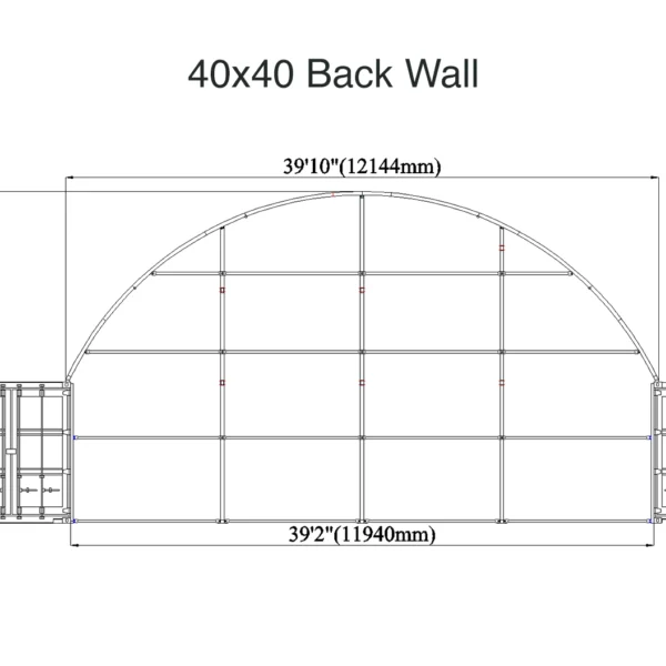 40x40 BACK WALL Container Tent